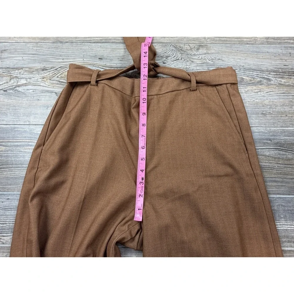 Banana Republic Rowan Brown Wide Leg Crop Pants Size 12 Officecore Careerwear